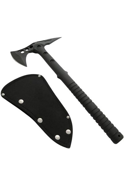 Depox Topor Ideallstore®, Tactical Spirit, oțel inoxidabil, negru, 40 cm, teacă inclusă