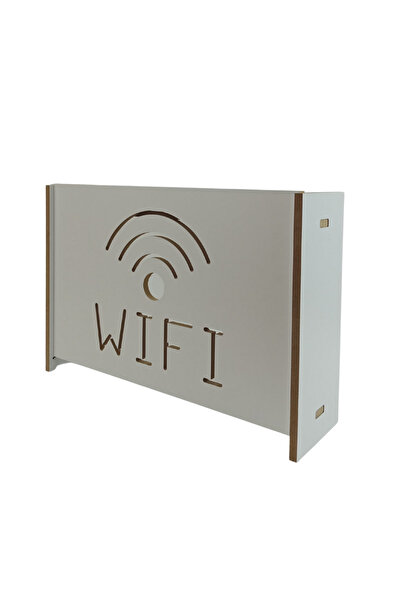 dünya kreş market Dekoratif Beyaz Duvara Asılabilir Modem-Wifi Saklama Kutusu...