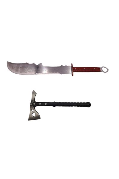Depox Set de topor tactic de supraviețuire, 38 cm și sabie de vânătoare, poziție de dragon, IdeallStore®, cuțit de aruncare