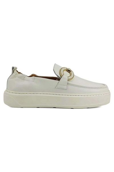 Mammamia 610 Γνήσιο Δερμάτινο Casual Γυναικεία Παπούτσια-κρέμα