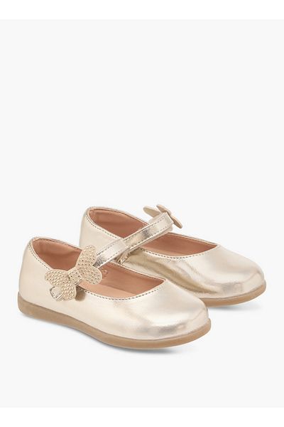 Barefeet Butterfly Accent Mary Jane Shoes with Hook and Loop Closure
