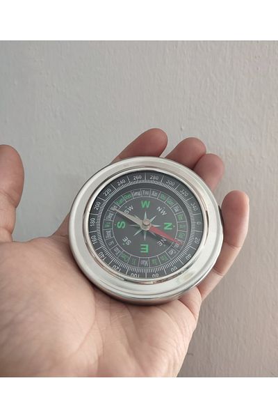 gaman Steel Case Stainless Mini Compass 7cm Diameter