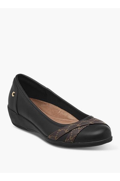Le Confort Monogram Print Slip-On Shoes with Wedge Heels