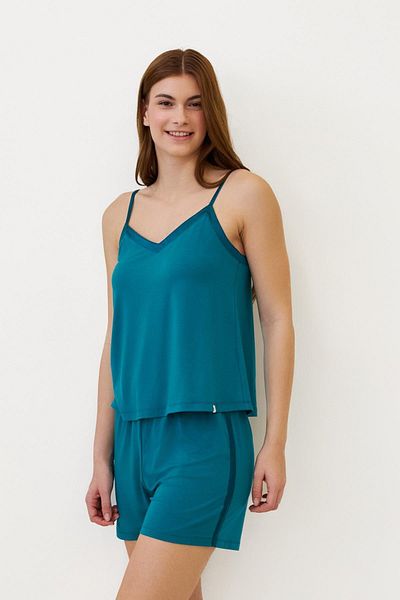 Katia&Bony Set pijama verde pentru femei cu bretele din dantela Seageo