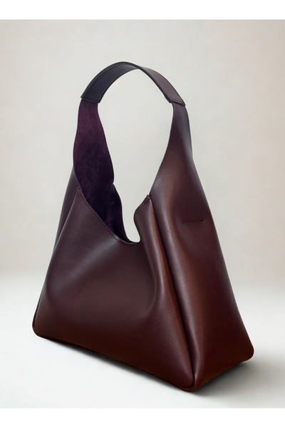 fular & bags Női bordó kézi és válltáska patentos zárással és cipzáras belső rekesszel