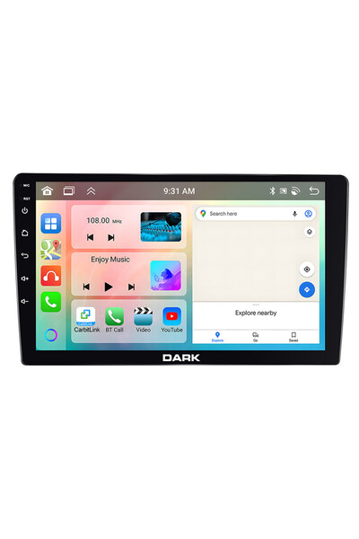 Dark 10" IPS Android 13, 4+64GB 2DIN Carplay&Android Auto,GPS Geri Görüş Kameralı UniversalAraçMultimedya