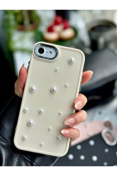 Go Aksesuar حافظة سيليكون مرنة بتصميم لعبة لؤلؤة ثلاثية الأبعاد متوافقة مع هاتف Iphone 7 - 8 - Se 2020 - Se 2022