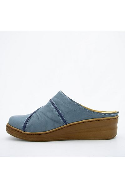 CONSUELO Papuci Sabo din piele cu talpă ortopedică Velcro 10401