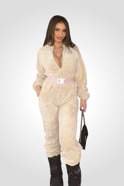 BOMBFIT Frost Blush jumpsuit, for women, thick plush fabric