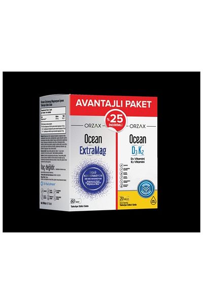 Ocean Extramag 60 Tablets, Kofre 8697595874011   D3 K2 20 ml 25%