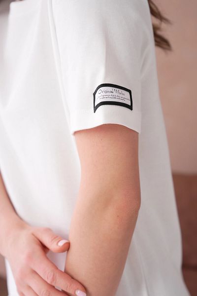 Park Karon Crew Neck Slit Casual Basic Combed Cotton Dress