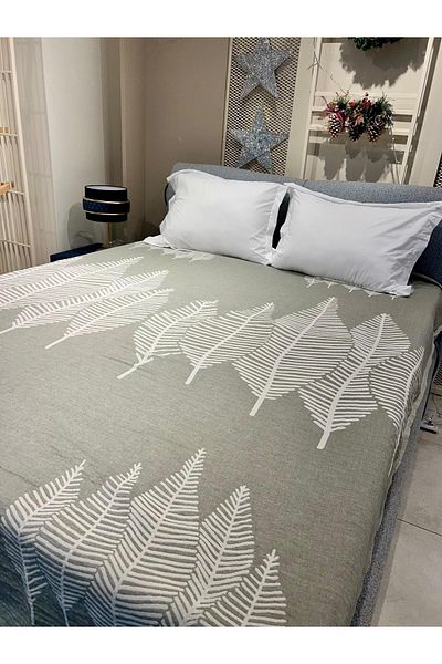 Explore Home Dark Green Double Muslin Bedspread with Cotton