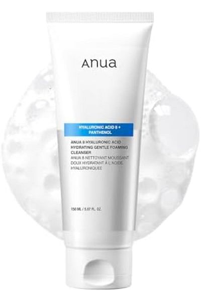 ANUA Hydrating Gentle Foaming Cleanser, Hyaluronic Acid, Glycerin, Zinc, Panthenol, Korean Face Wash