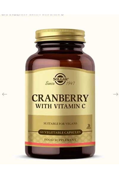 Solgar Cranberry Extract with Vitamin C Takviye Edici Gıda 60 Kapsül