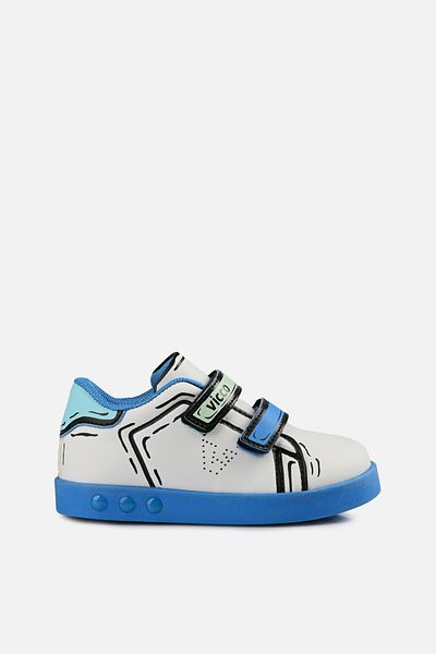 Vicco Picasso Lighted Men's Preschool White/Sax Blue Sneaker