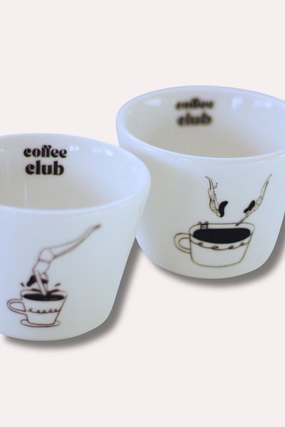 Milky Way Design Coffee Club Set of 2 Handleless Cups - 180 Cc