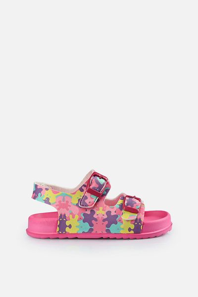 Vicco Miyu Ii Printed Baby Girl Fuchsia Sandals