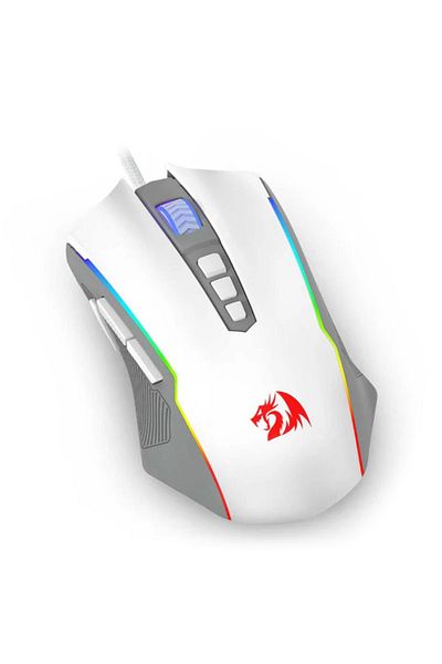 REDRAGON Mouse Gaming Redragon Ranger Basic, cu fir, iluminat RGB (Alb/Gri)