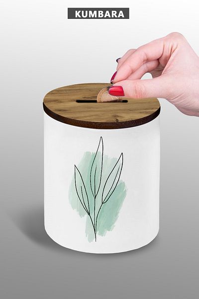 yhfoto Flower Design Piggy Bank - 9 cm Ceramic Tabletop Piggy Bank