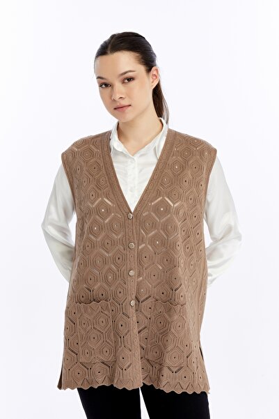 larocci Γυναικείο γιλέκο με στάνταρ σχέδιο με λαιμόκοψη σε σχήμα V με τσέπες