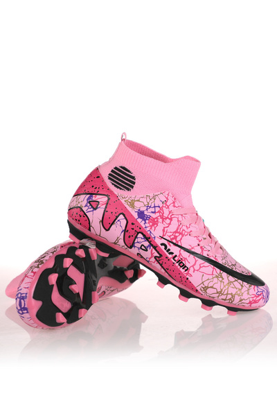Freemax Laliga Air Çoraplı Krampon Futbol Ayakkabısı Pembe Siyah