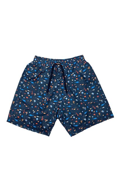 Masimar Men's Printed Three Pocket Quick Dry Swimwear Sea Shorts