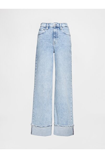 GAP Kadın Mavi High Rise Wide Leg Jean Pantolon