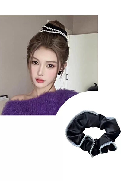 CAŞ DEKORASYON Μαύρη πέρλα με πόρπη σε σχήμα σμίθης