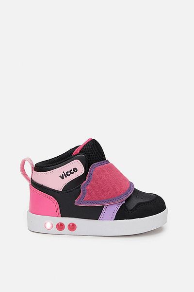 Vicco Ufo Lighted Girl First Step Black/Fuchsia Boots