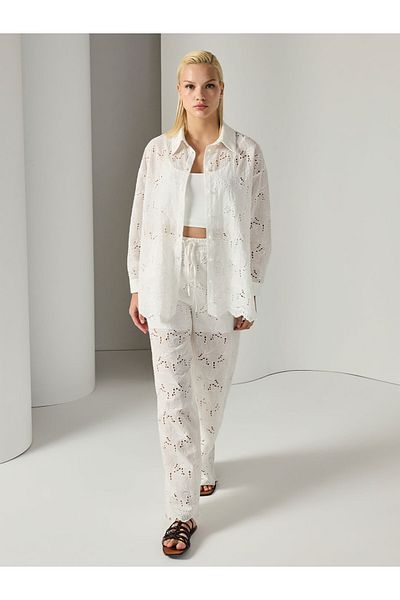 Unique Brode Fabric Back Window Shirt