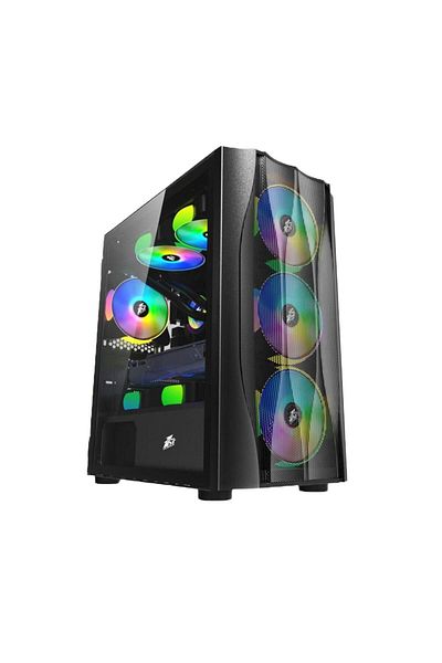1ST PLAYER 1STPLAYER Gaming X3-M-4F1-BK case, without power supply, Black