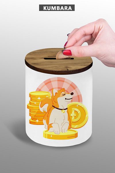 bymat Dog Design Piggy Bank 9 cm Height Ceramic Tabletop Piggy Bank 25Kmb263