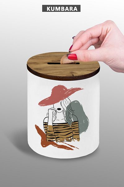 yhfoto Bohemian Piggy Bank with Design - 9 cm Ceramic Small Size Table Top