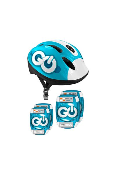 Homio Children's protective set, adjustable helmet, knee and elbow pads, blue, 3-6 years