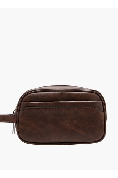 LBL by Shoexpress Textured Pouch with Zip Closure and Side Handle