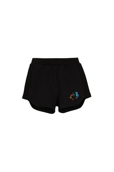 LOVETTI Sea Horse Printed BlacK Girl's Shorts - Two Thread