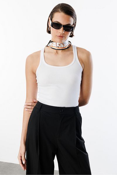 GENIUS STORE Tricou de bază cu aspect cu nervuri pentru femei ATLET1
