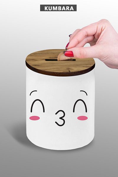 bymat Kiss Atan 9 cm Ceramic Piggy Bank Small Size Table Top