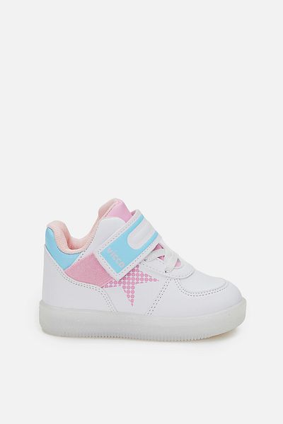 Vicco Magic Girl's White/pink Casual Shoes