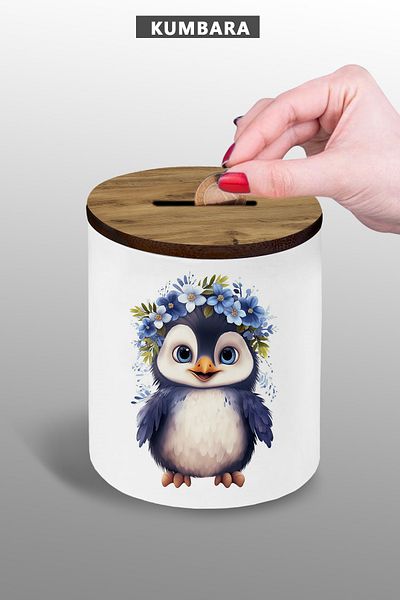 yhfoto Baby Penguin Piggy Bank - 9 cm Height Ceramic Tabletop Piggy Bank 25Kmb205 Modelo