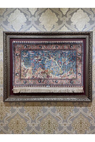 Handmade Saf İpekten El Dokuma Duvar Halısı (39x59 cm)