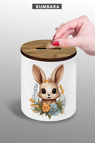 bymat Small Size Rabbit Tatuelli 9 cm Ceramic Piggy Bank 25Kmb196