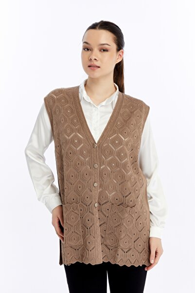 larocci Γυναικείο γιλέκο με στάνταρ σχέδιο με λαιμόκοψη σε σχήμα V με τσέπες