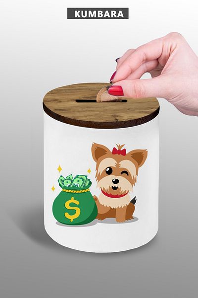 bymat Dog Design Piggy Bank |   9 cm Ceramic |   Small Size |   250g