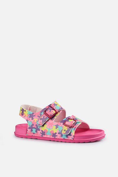 Vicco Miyu Ii Printed Girl's Fuchsia Sandals