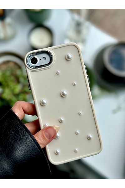 Go Aksesuar حافظة سيليكون مرنة بتصميم لعبة لؤلؤة ثلاثية الأبعاد متوافقة مع هاتف Iphone 7 - 8 - Se 2020 - Se 2022