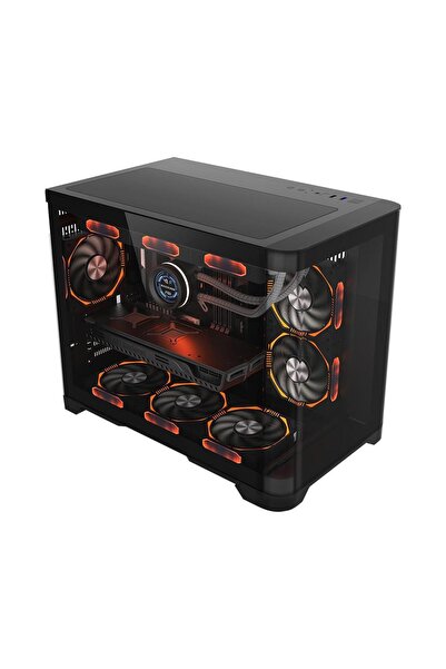 1ST PLAYER Carcasa Gaming 1STPLAYER UV6, M-ATX/ITX, Cube Tower, ARGB (Negru)