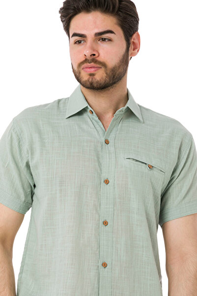 TCT TEKSTİL ΑΝΔΡΙΚΟ ΠΟΥΚΑΜΙΣΟ ΜΕ ΛΑΜΠΡΟ ΛΑΜΠΡΟ ΣΤΟΜΑΤΙΚΟ ΚΟΝΤΟ ΜΑΝΙΚΙ - 4510