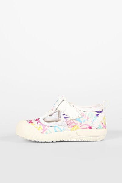 Vicco Darida Patterned Baby Girl White Casual Shoes
