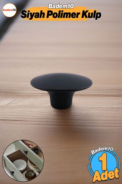 Badem10 Buton de mâner din plută lată neagră boemă 1buc Mobilier Dulap Sertar Bucătărie Dulap Mâner Mâner Plastic